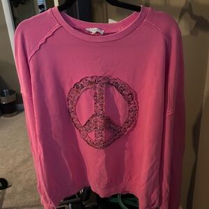 Easel Pink Peace Sign Sweatshirt